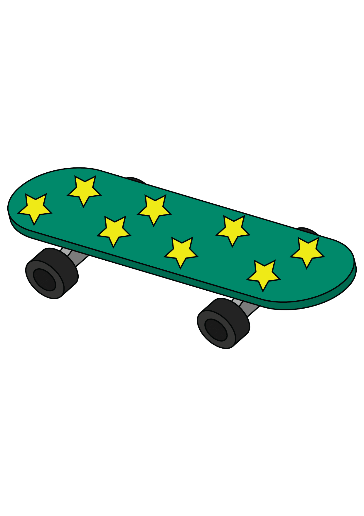 How to Draw A Skateboard Step by Step Printable