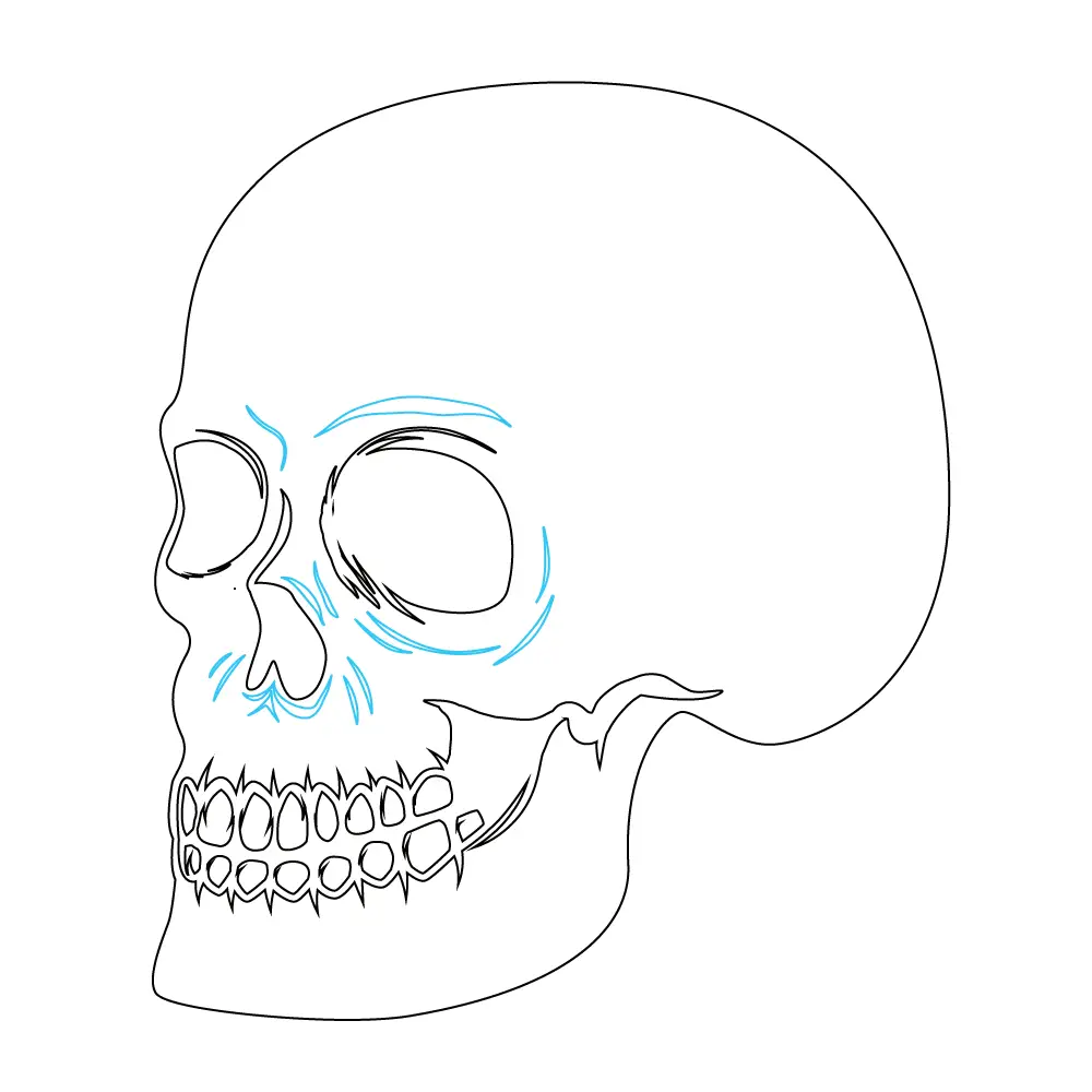How to Draw A Skeleton Head Step by Step Step  8