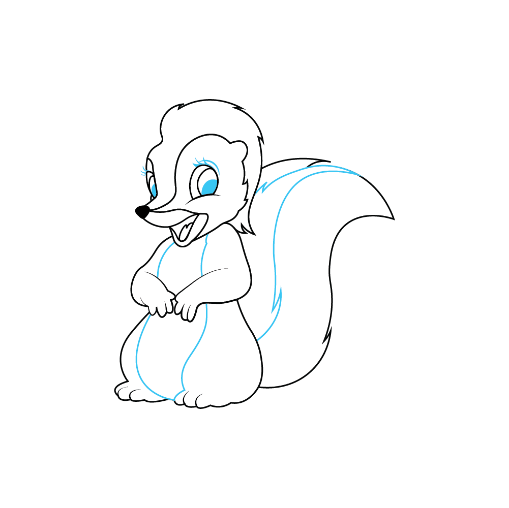 How to Draw A Skunk Step by Step Step  8