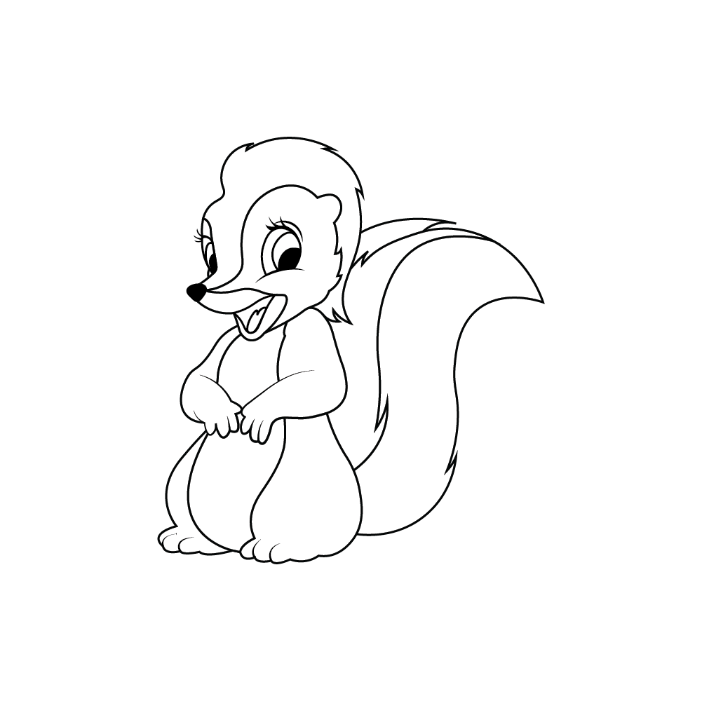 How to Draw A Skunk Step by Step Step  9