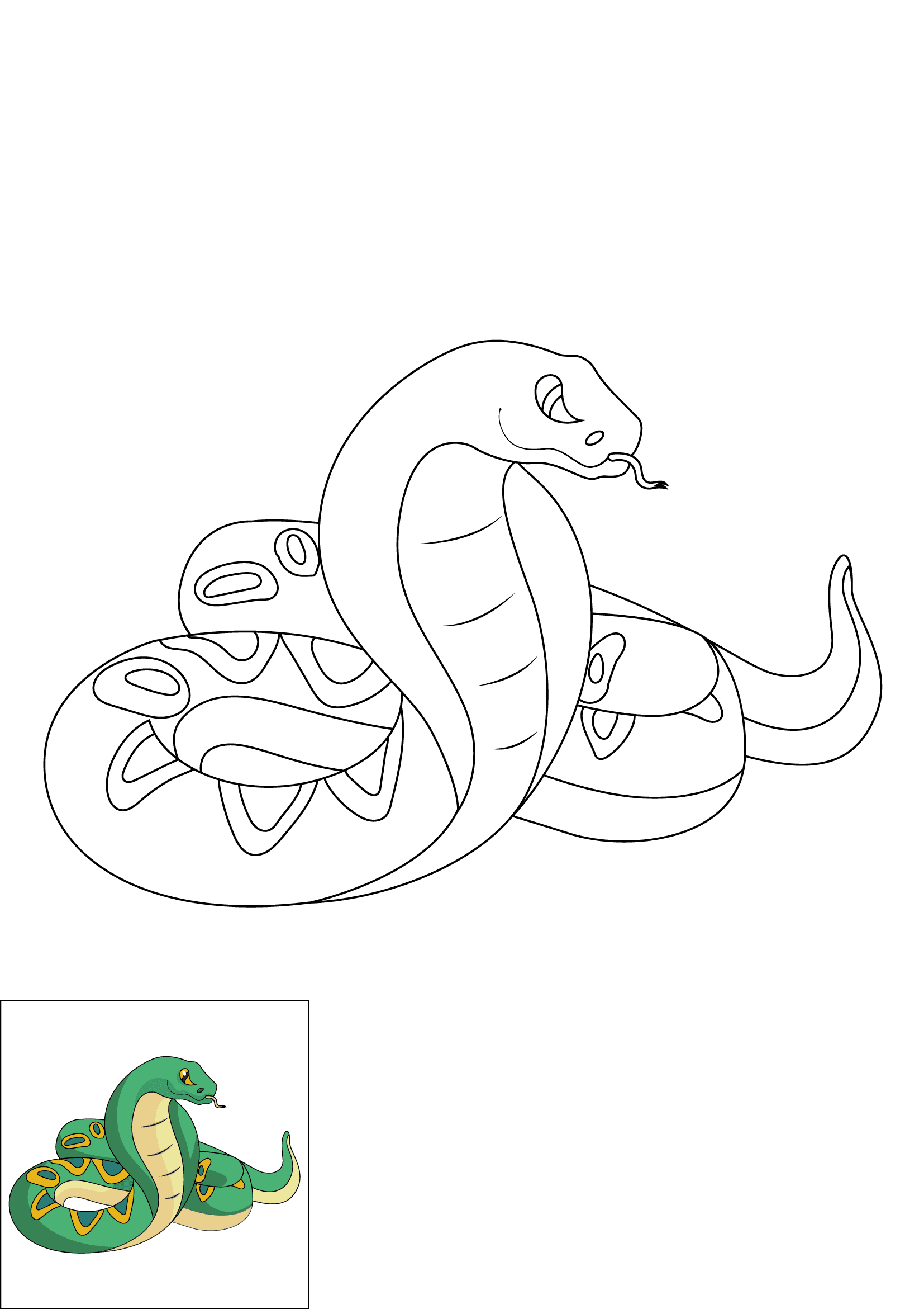 How to Draw A Snake Step by Step Printable Color