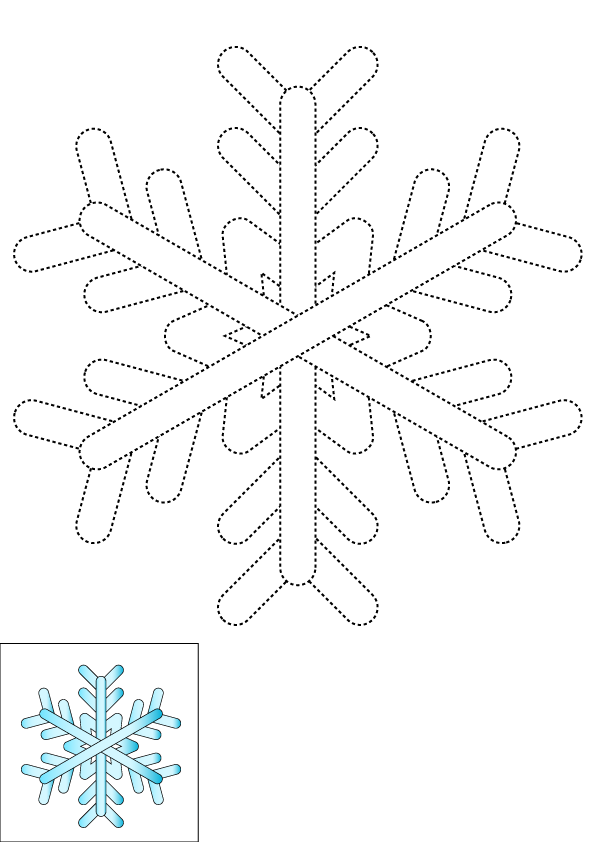 How to Draw A Snowflake Step by Step Printable Dotted