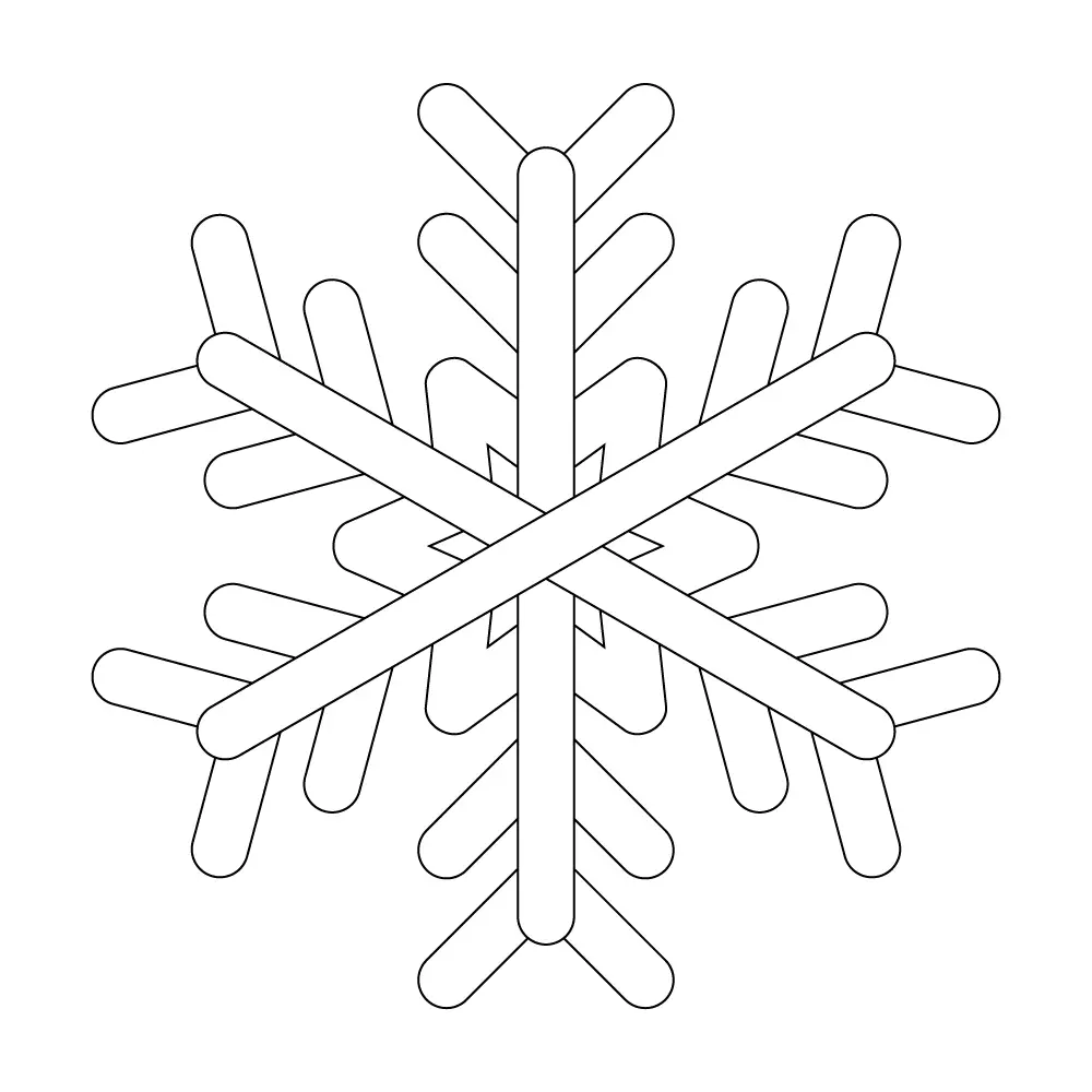 How to Draw A Snowflake Step by Step Step  10