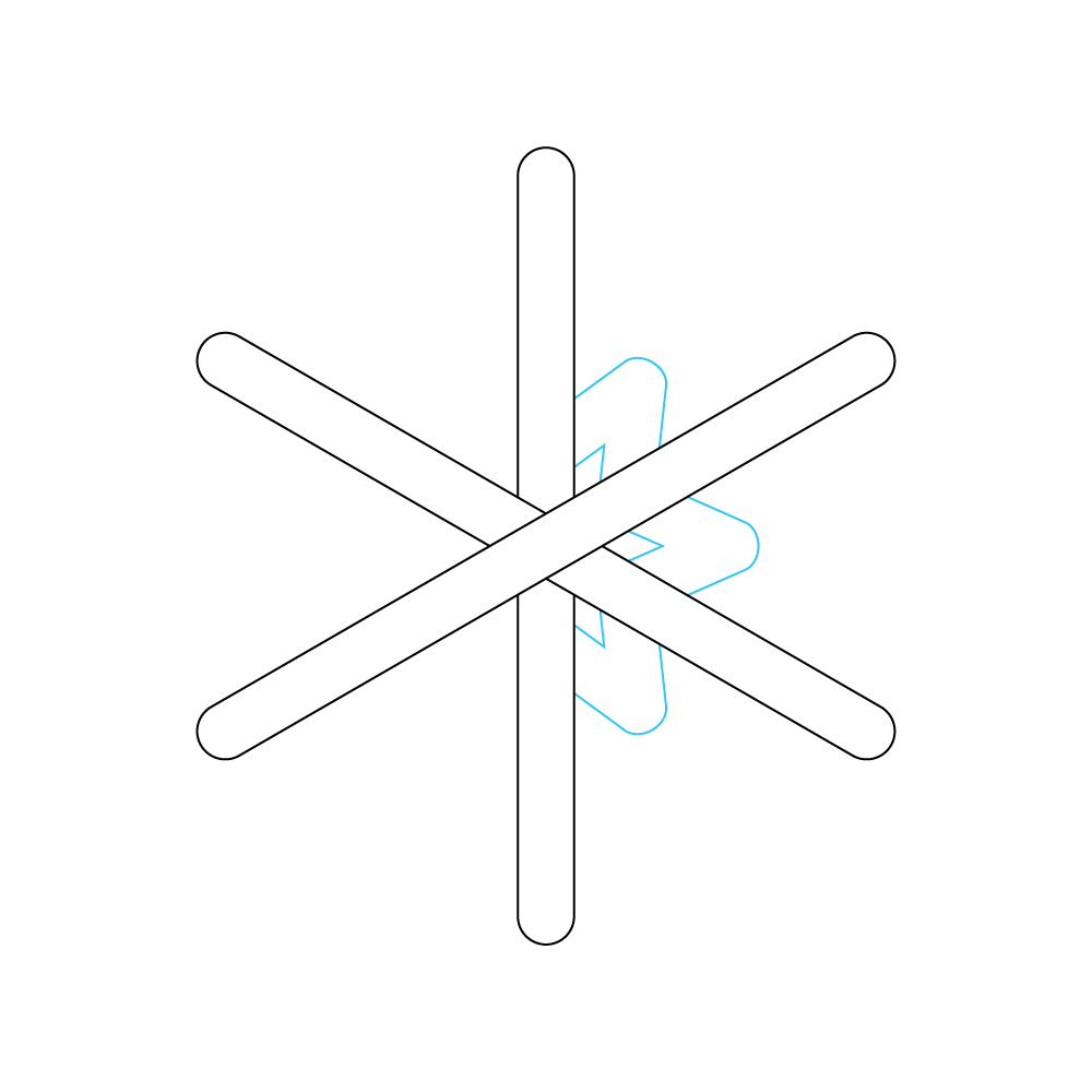 How to Draw A Snowflake Step by Step Step  4
