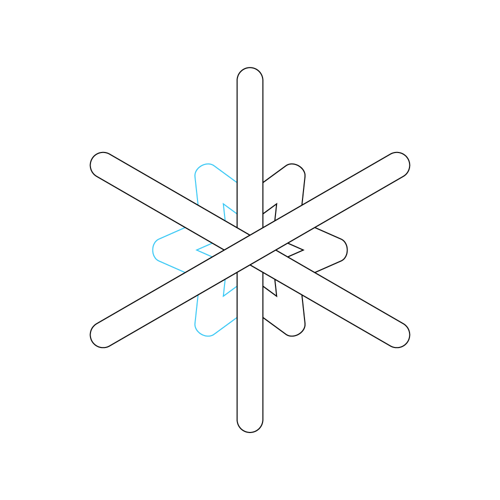 How to Draw A Snowflake Step by Step Step  5