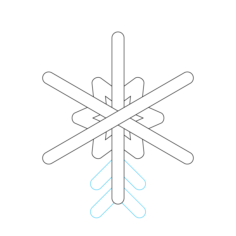 How to Draw A Snowflake Step by Step Step  6