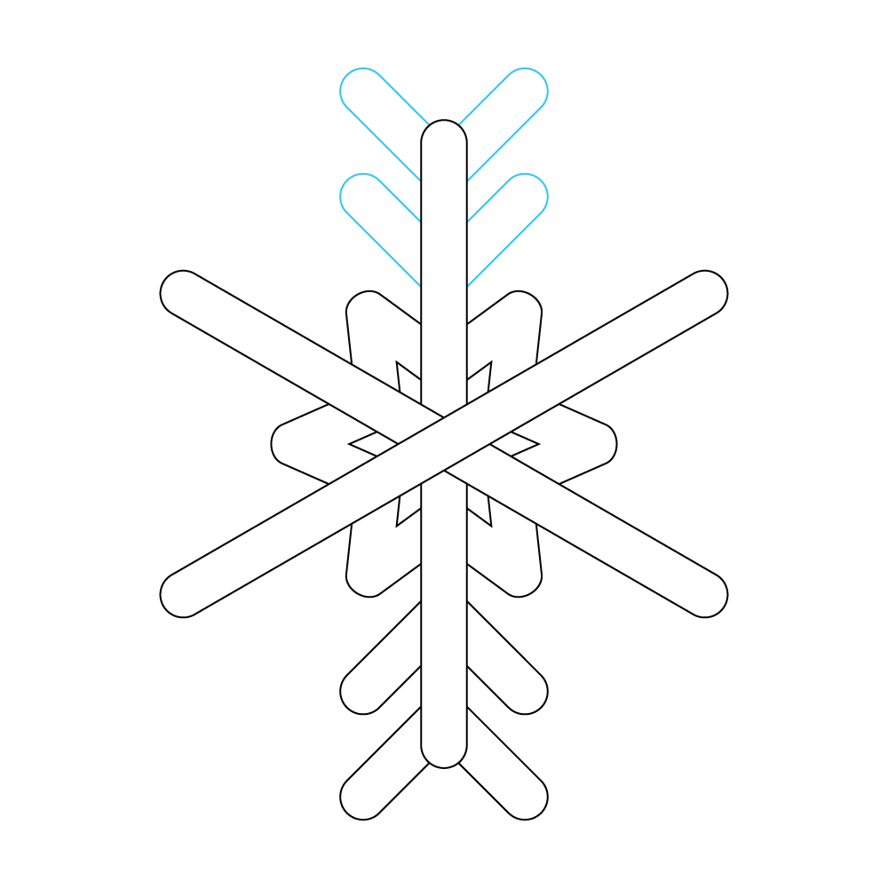 How to Draw A Snowflake Step by Step Step  7