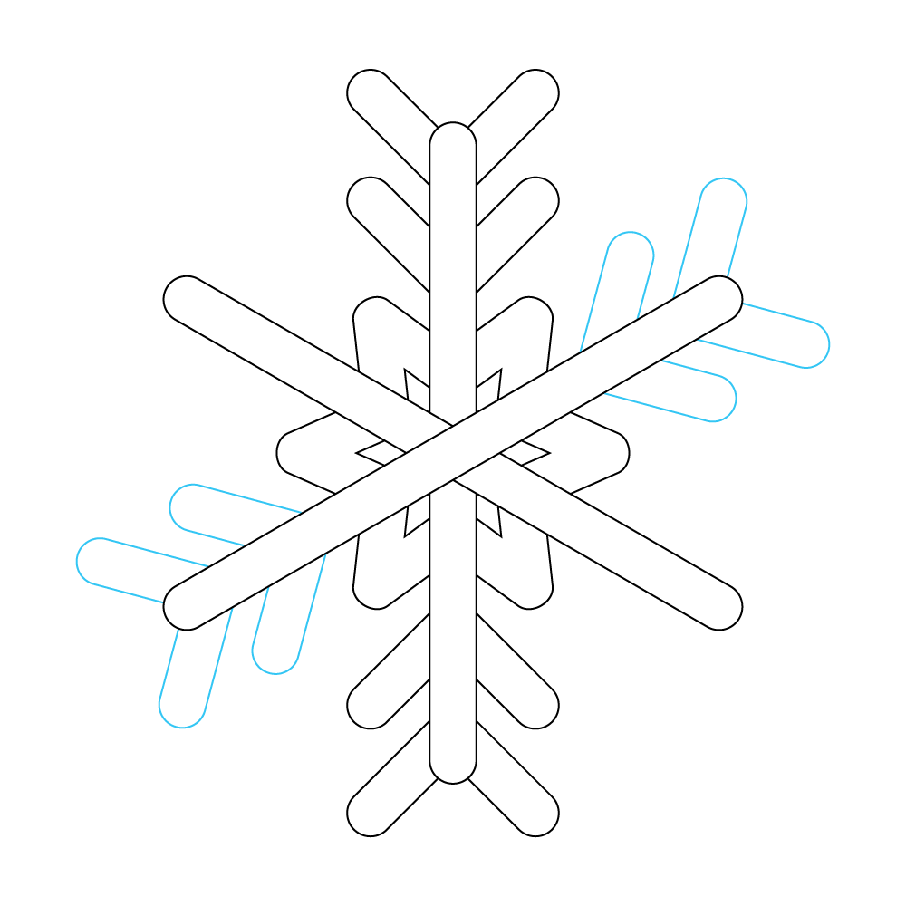 How to Draw A Snowflake Step by Step Step  8