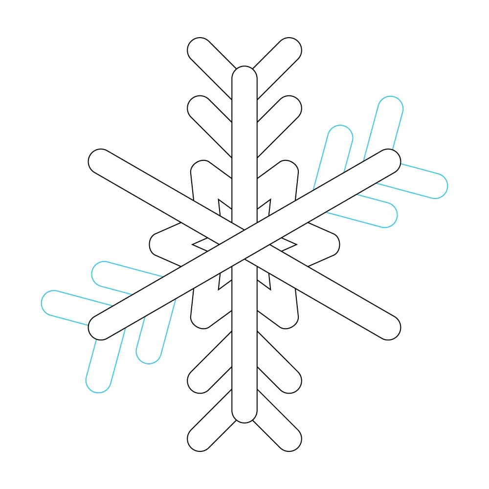 How to Draw A Snowflake Step by Step Step  8