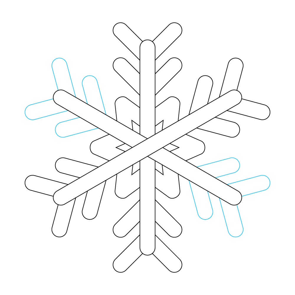 How to Draw A Snowflake Step by Step Step  9