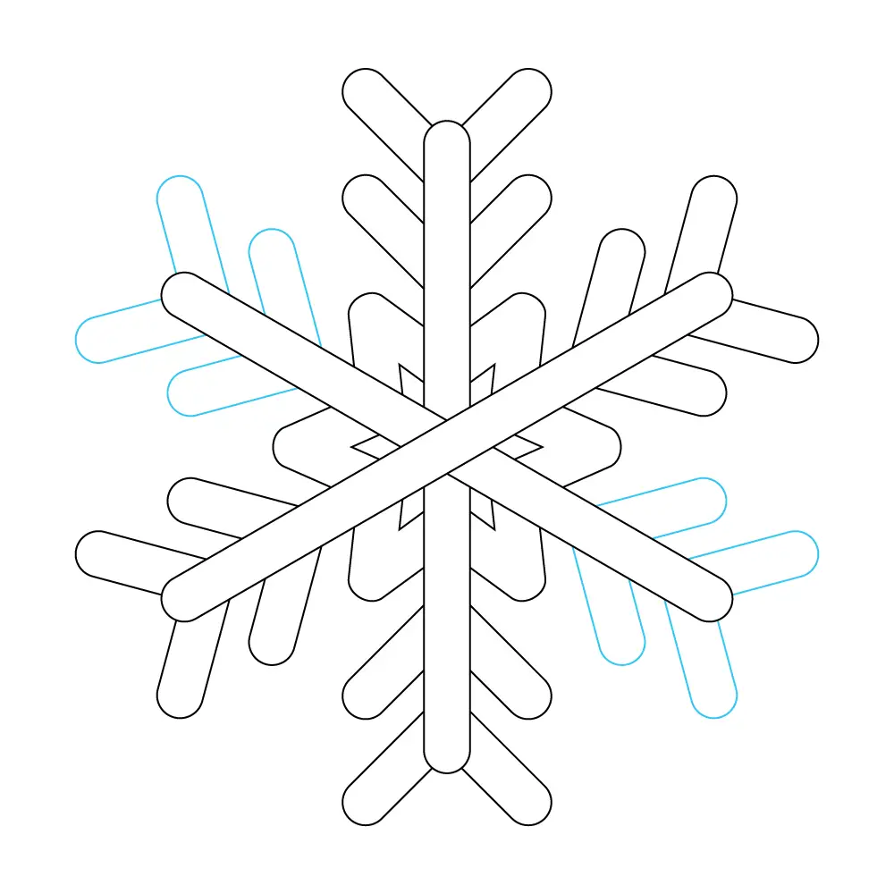 How to Draw A Snowflake Step by Step Step  9