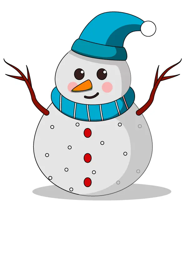 How to Draw A Snowman Step by Step Printable