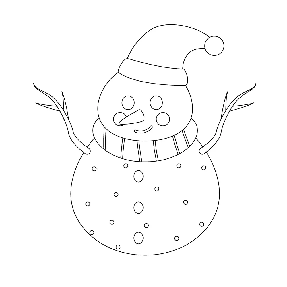 How to Draw A Snowman Step by Step Step  10