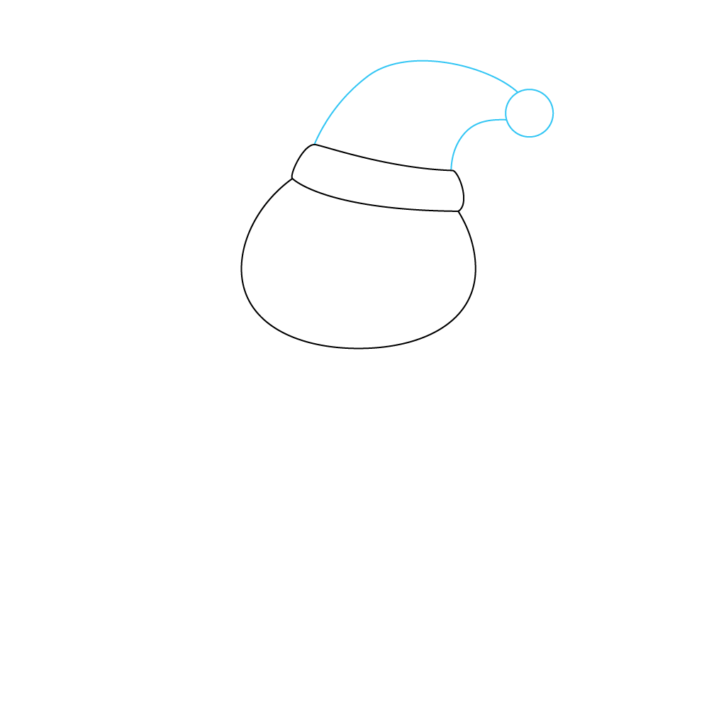 How to Draw A Snowman Step by Step Step  3