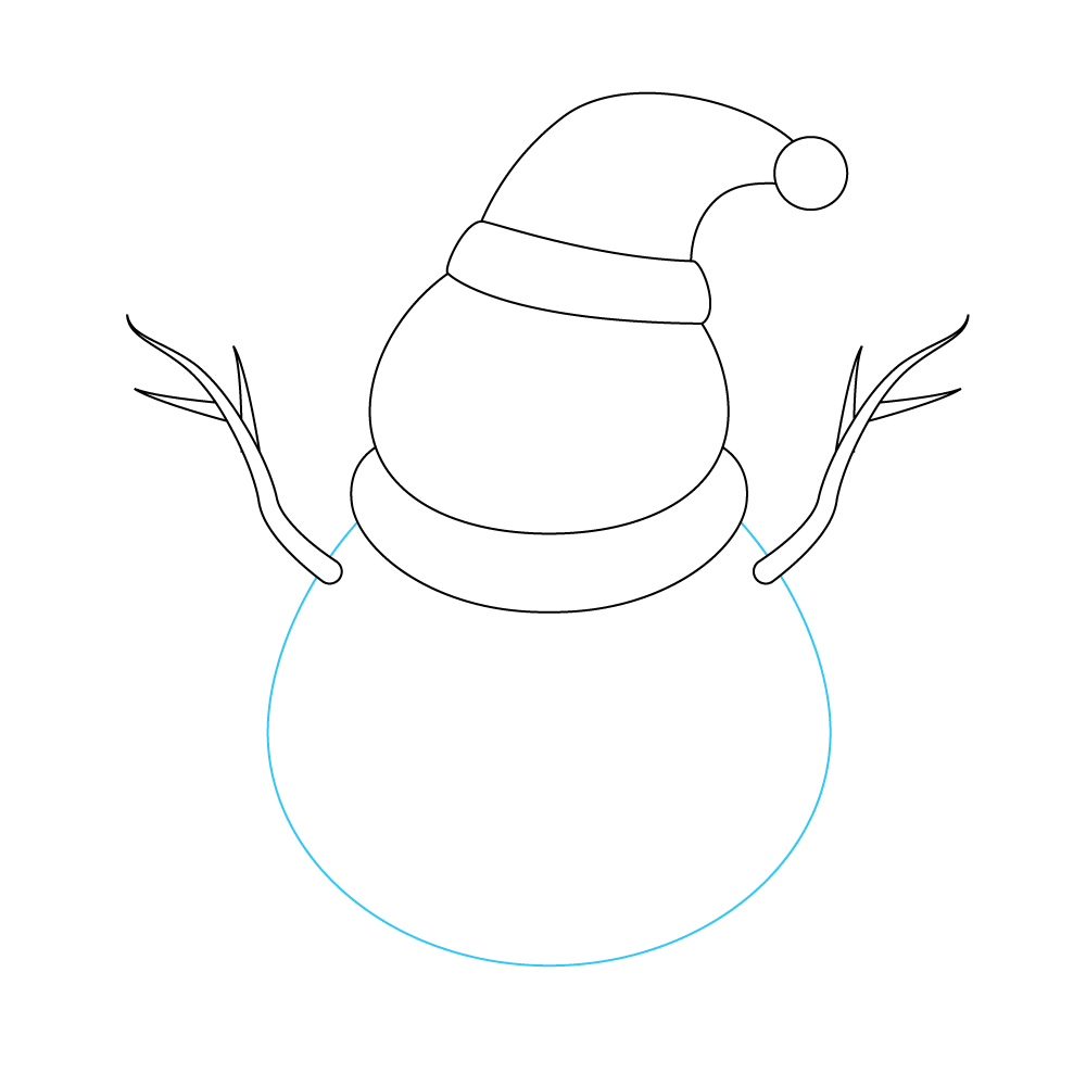 How to Draw A Snowman Step by Step Step  6