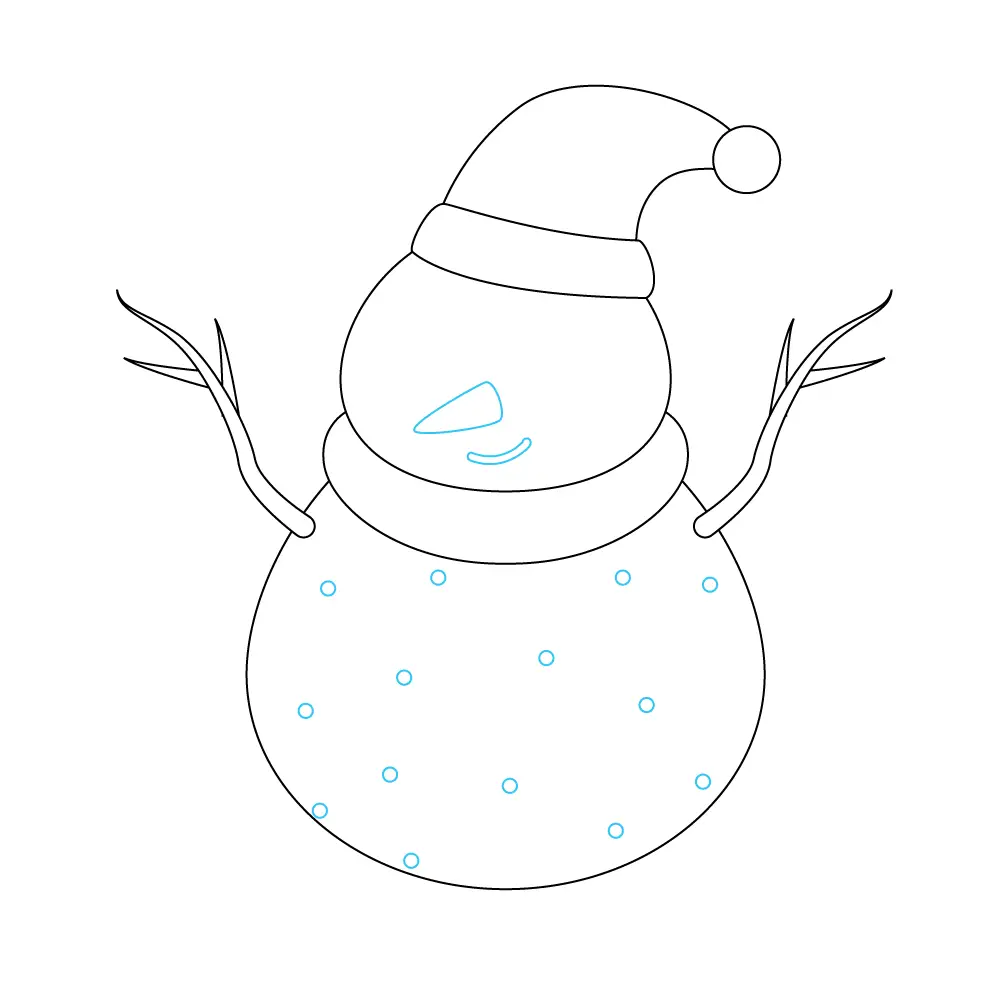 How to Draw A Snowman Step by Step Step  7