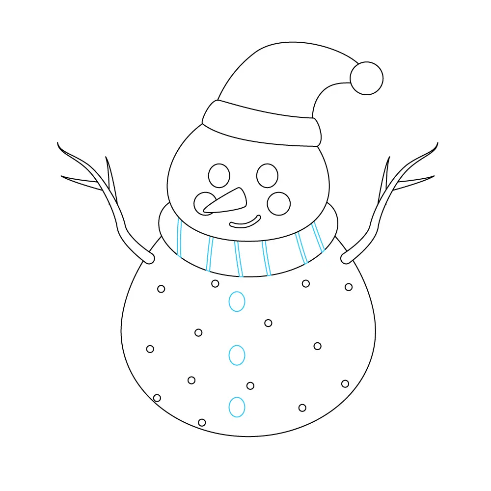 How to Draw A Snowman Step by Step Step  9