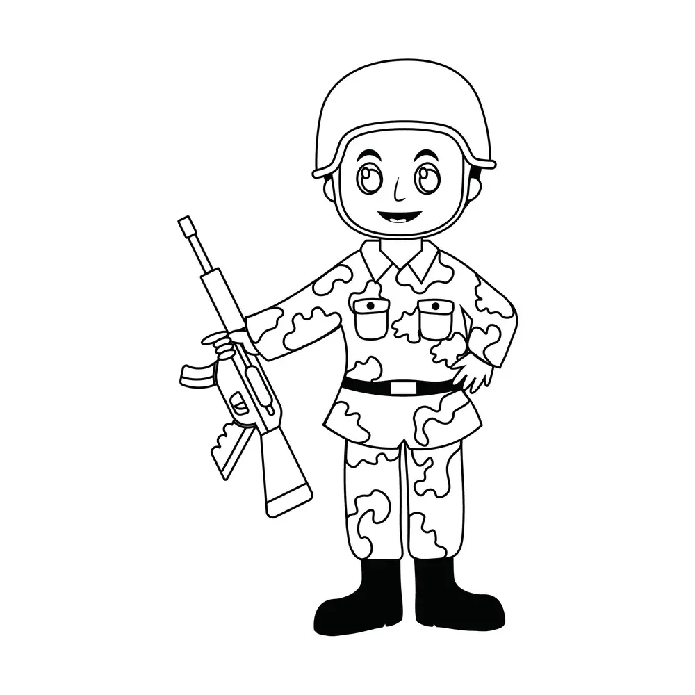 How to Draw A Soldier Step by Step Step  10