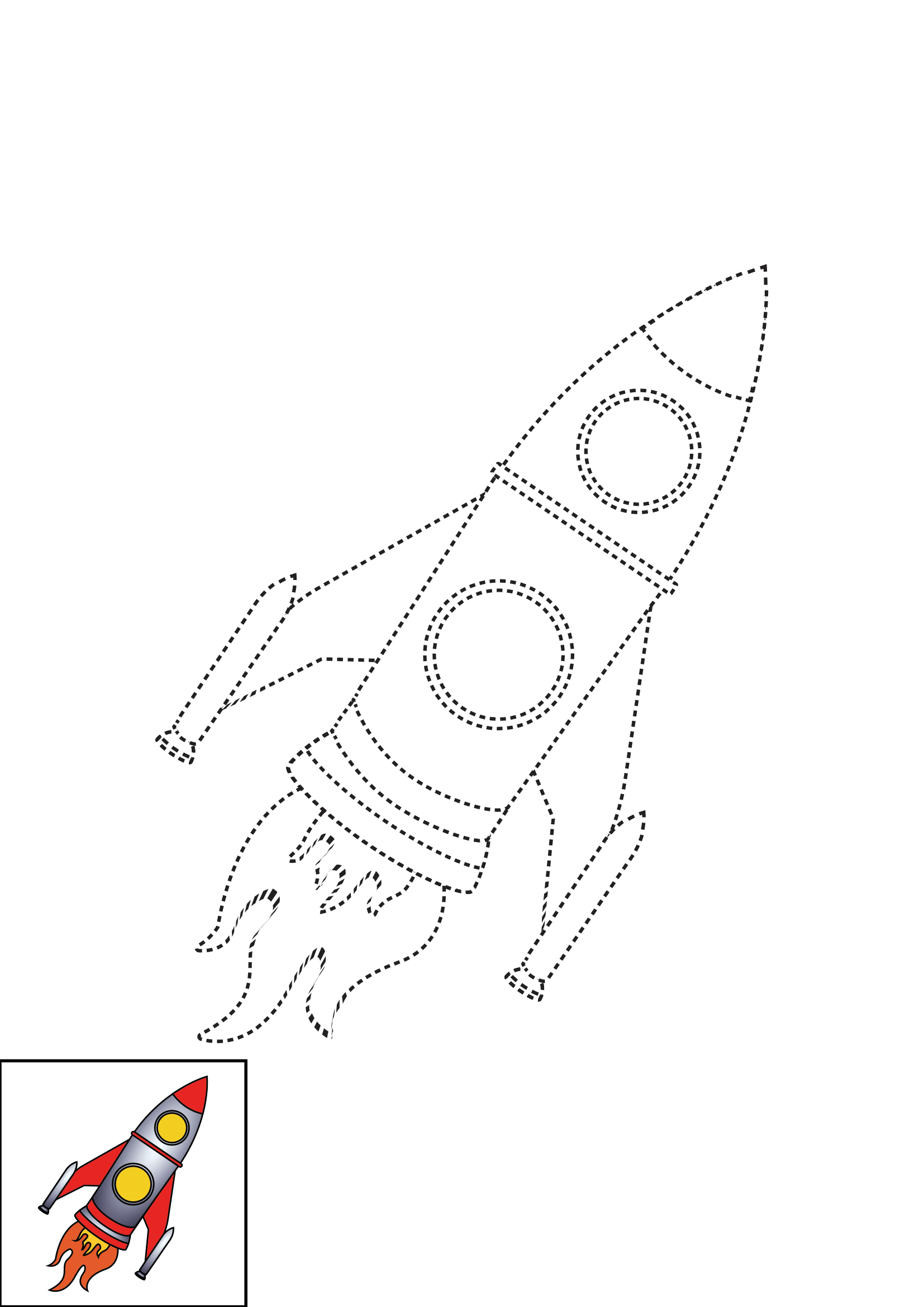 How to Draw A Spaceship Step by Step Printable Dotted