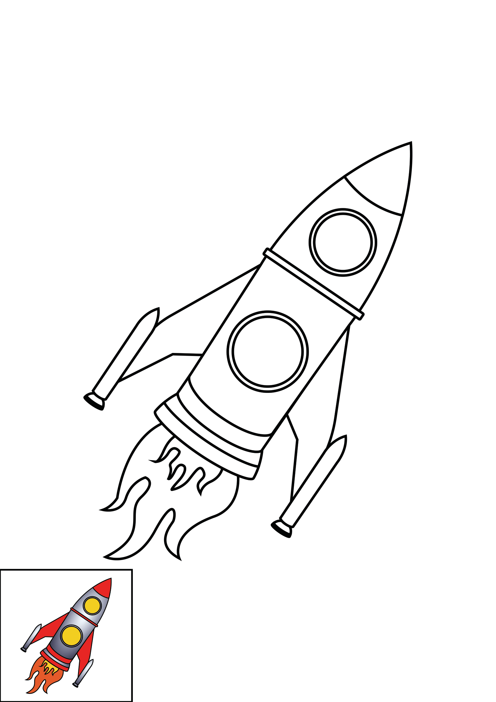 How to Draw A Spaceship Step by Step Printable Color