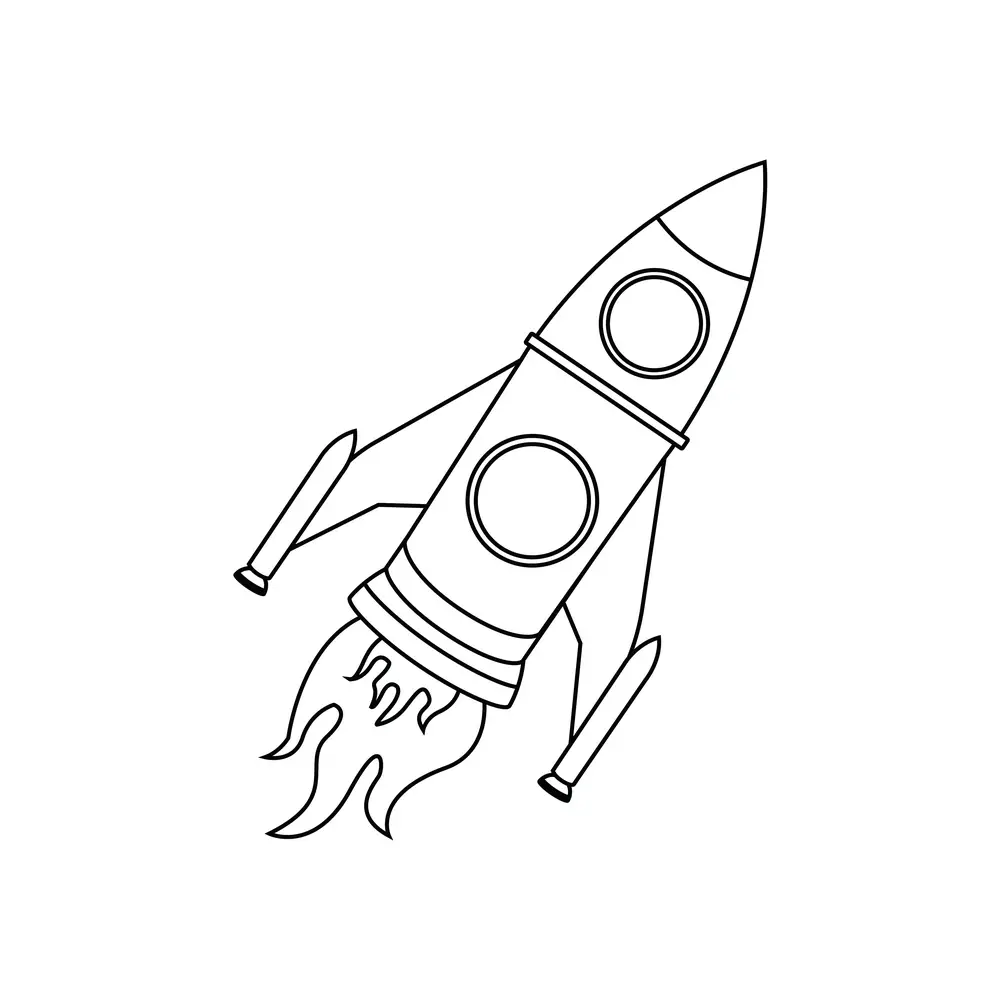 How to Draw A Spaceship Step by Step Step  9