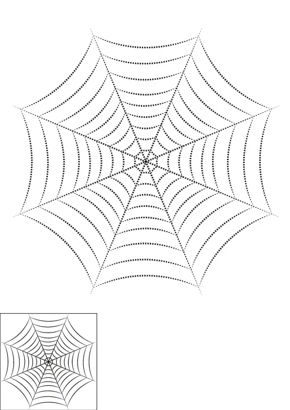 How to Draw A Spider Web Step by Step Printable Dotted