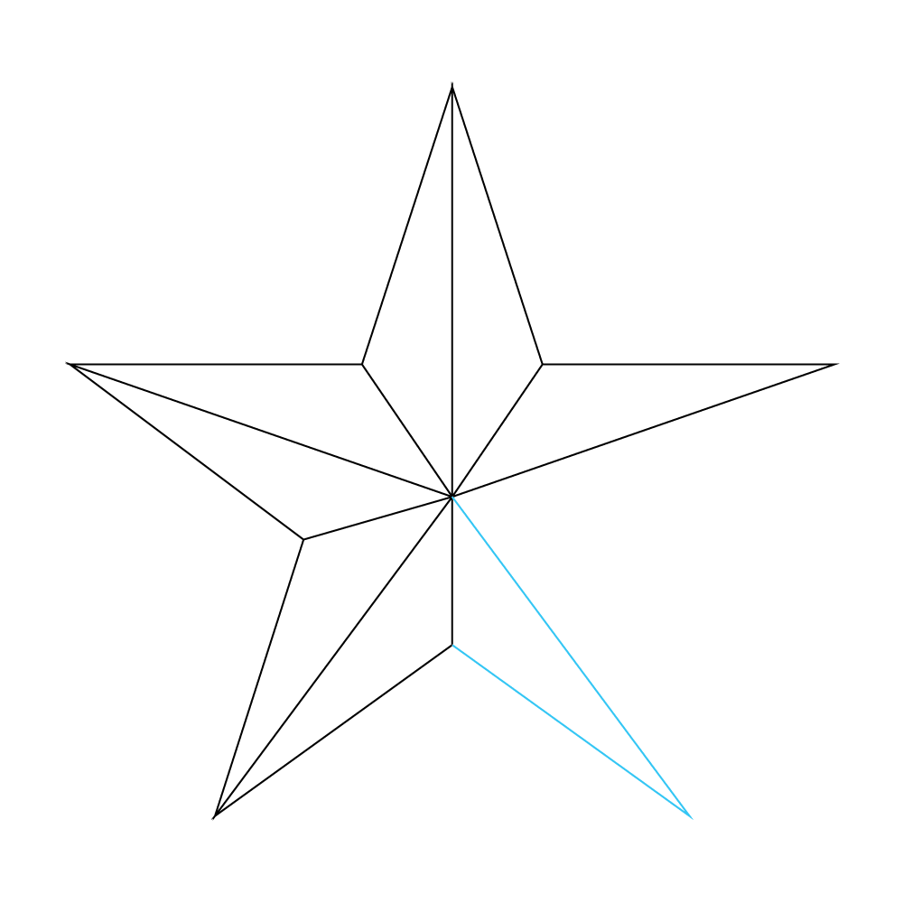 How to Draw A Star Step by Step Step  8