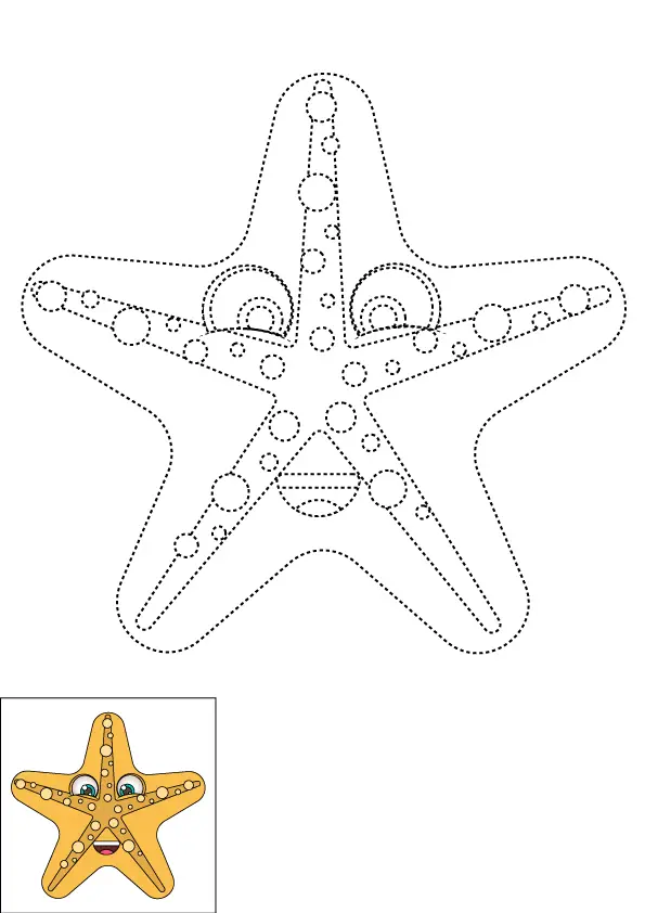 How to Draw A Starfish Step by Step Printable Dotted