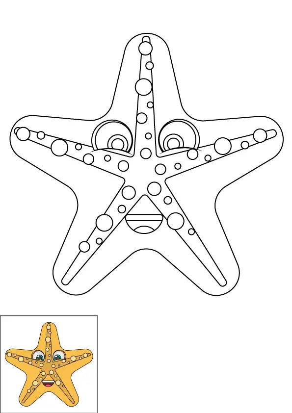 How to Draw A Starfish Step by Step Printable Color