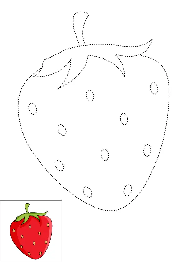 How to Draw A Strawberry Step by Step Printable Dotted