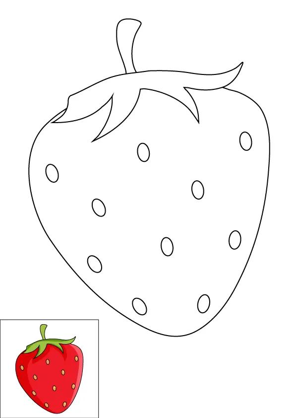 How to Draw A Strawberry Step by Step Printable Color