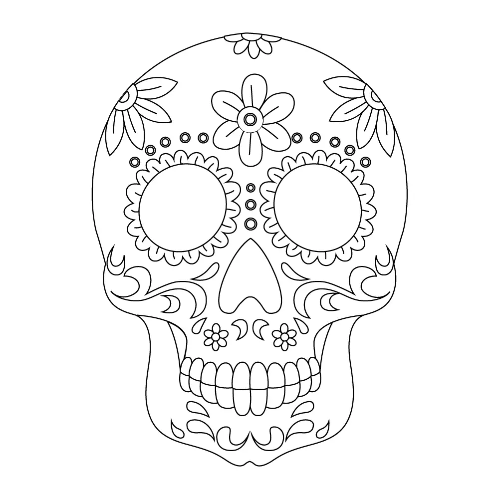 How to Draw A Sugar Skull Step by Step Step  10