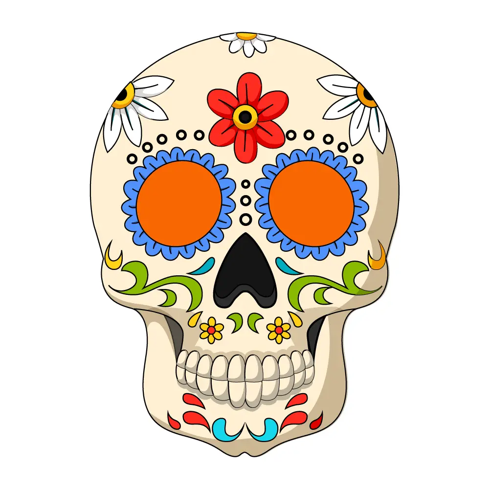 How to Draw A Sugar Skull Step by Step Step  11