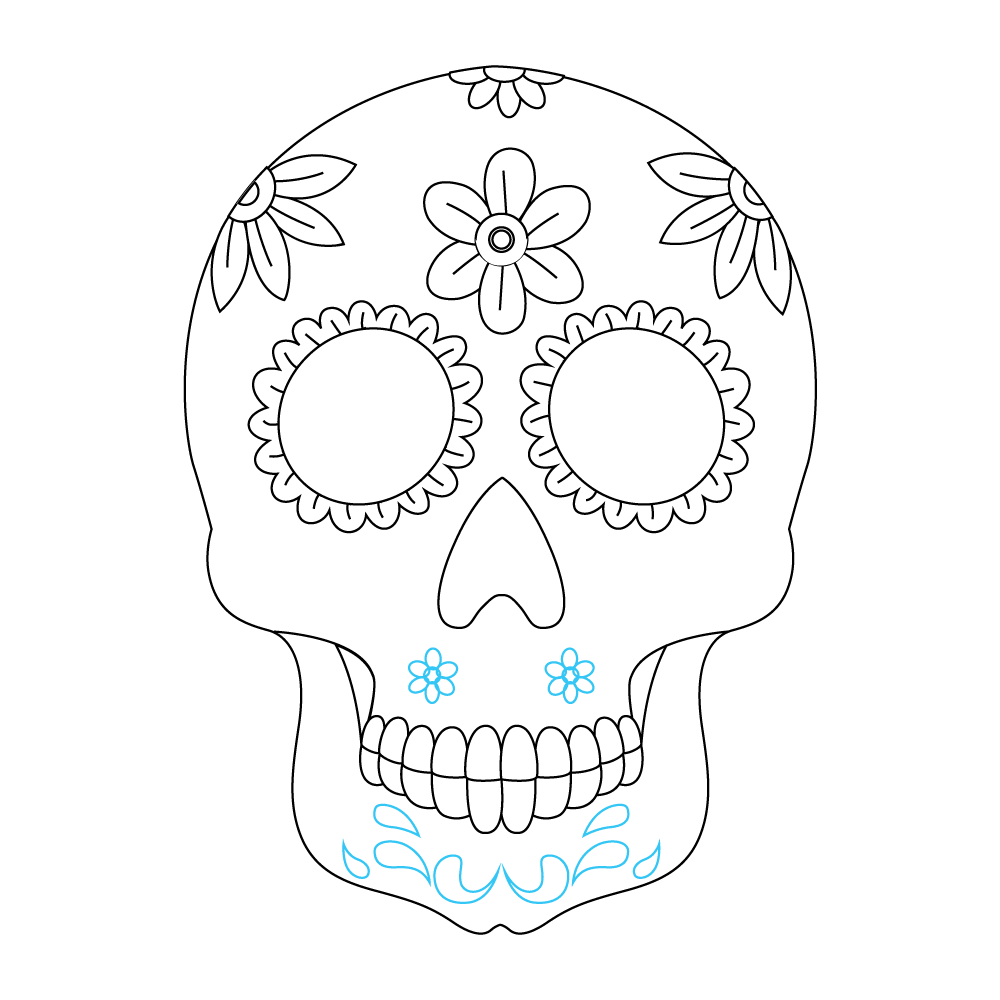 How to Draw A Sugar Skull Step by Step Step  7
