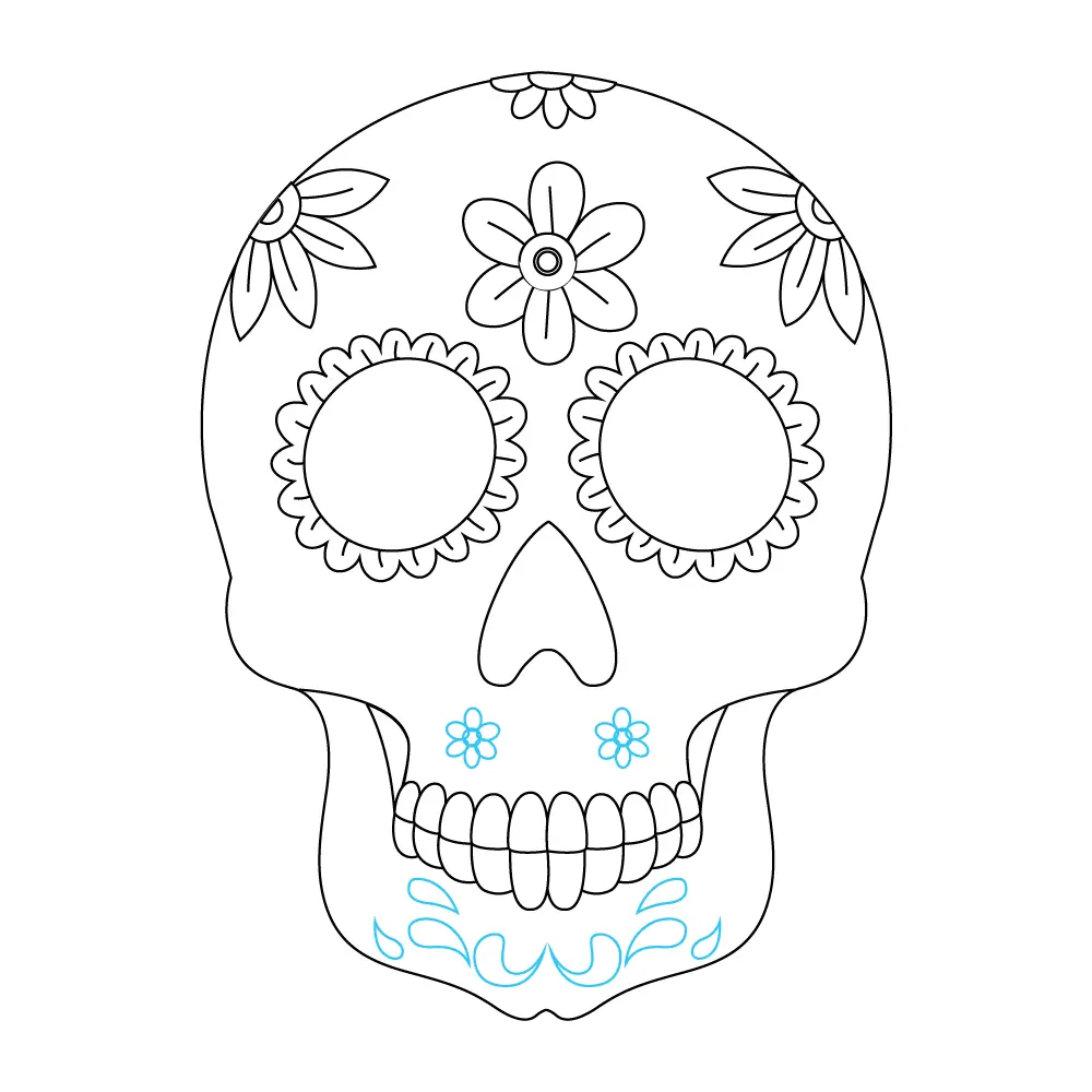 How to Draw A Sugar Skull Step by Step Step  7