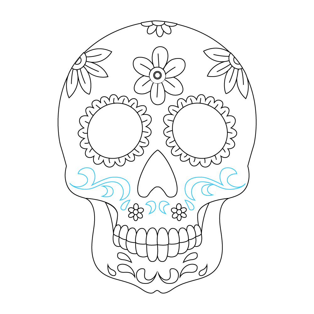 How to Draw A Sugar Skull Step by Step Step  8