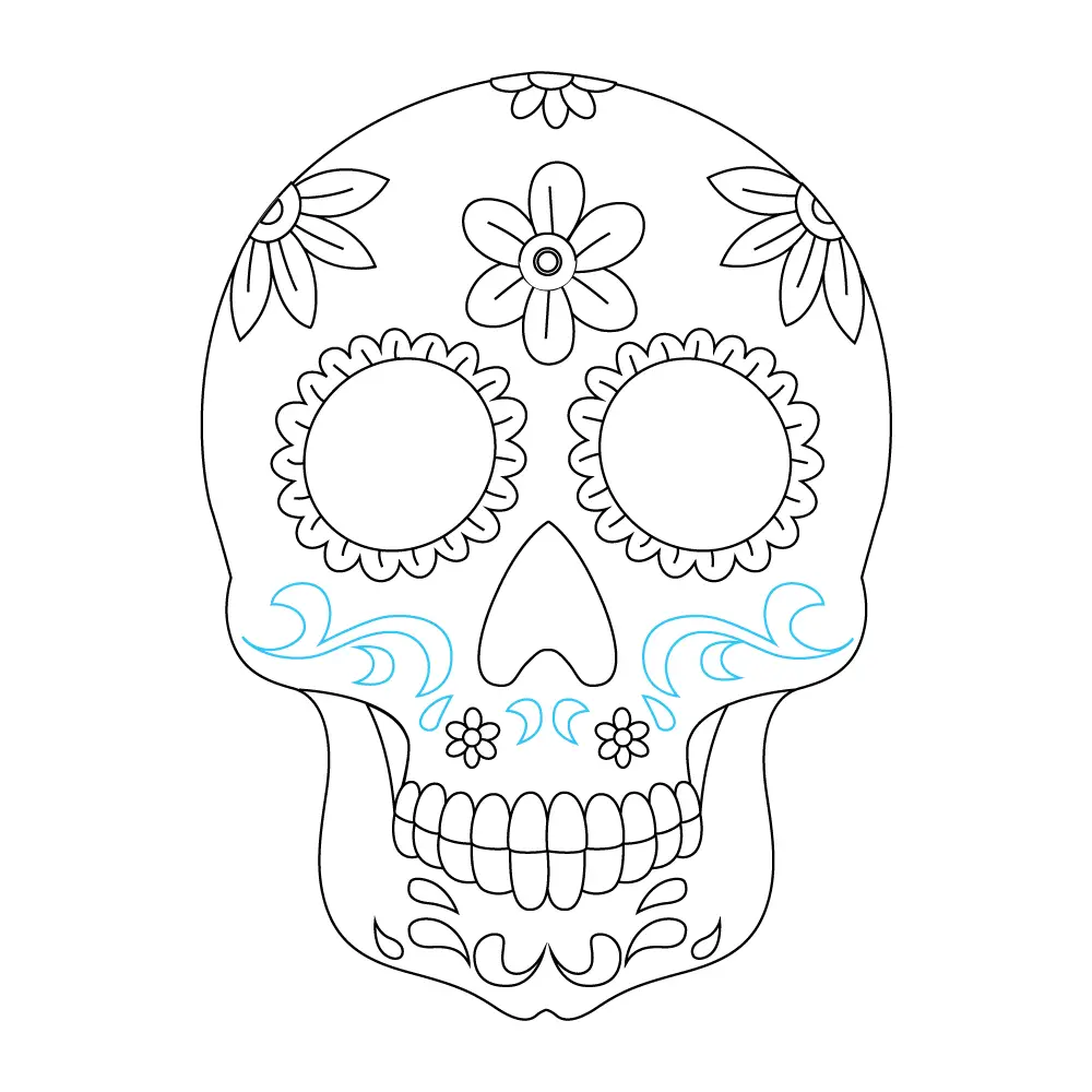 How to Draw A Sugar Skull Step by Step Step  8