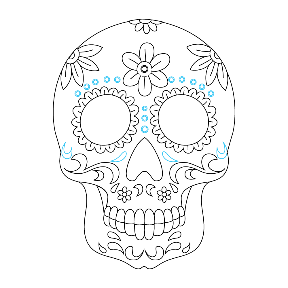 How to Draw A Sugar Skull Step by Step Step  9