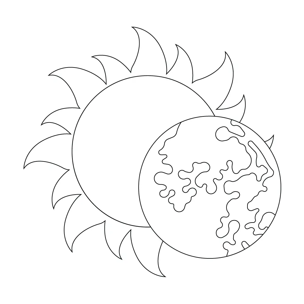 How to Draw A Sun And Moon Step by Step Step  10
