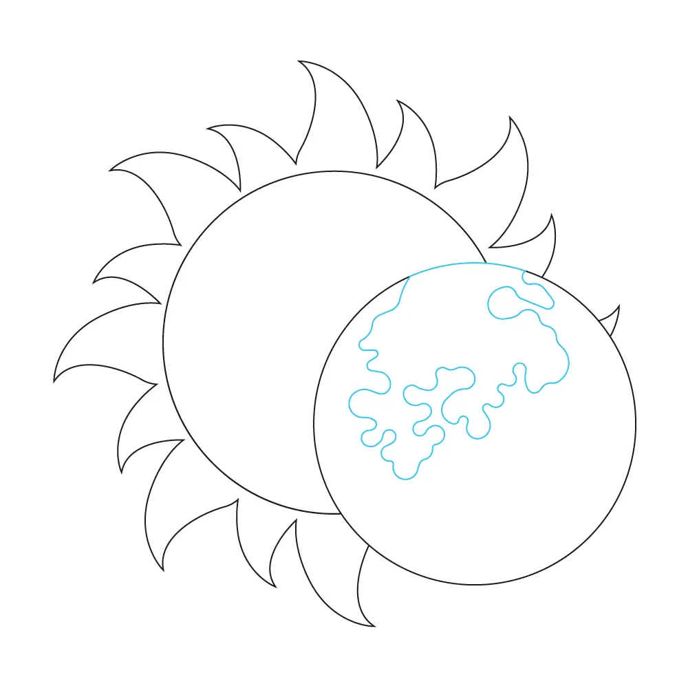 How to Draw A Sun And Moon Step by Step Step  7