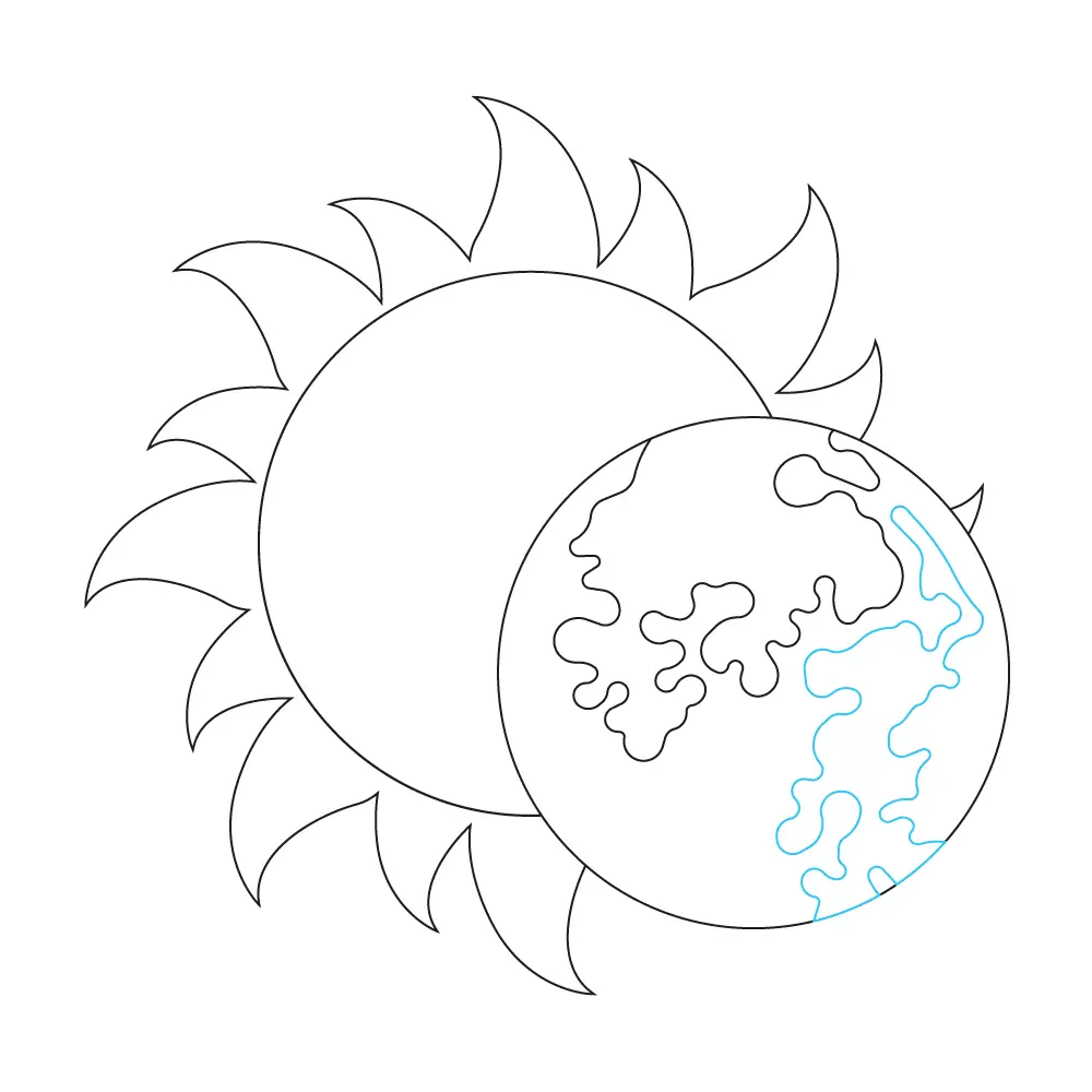 How to Draw A Sun And Moon Step by Step Step  8
