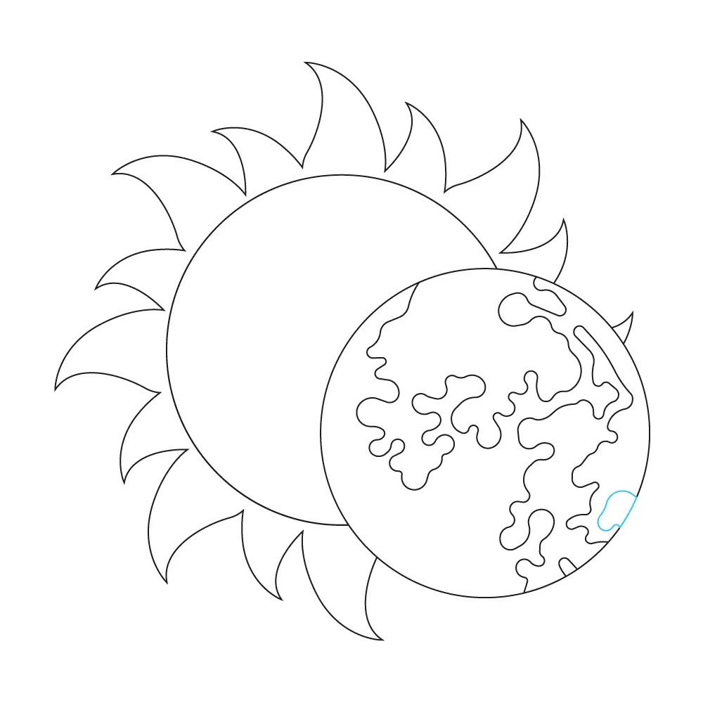How to Draw A Sun And Moon Step by Step Step  9