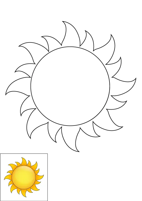 How to Draw A Sun Step by Step Printable Color