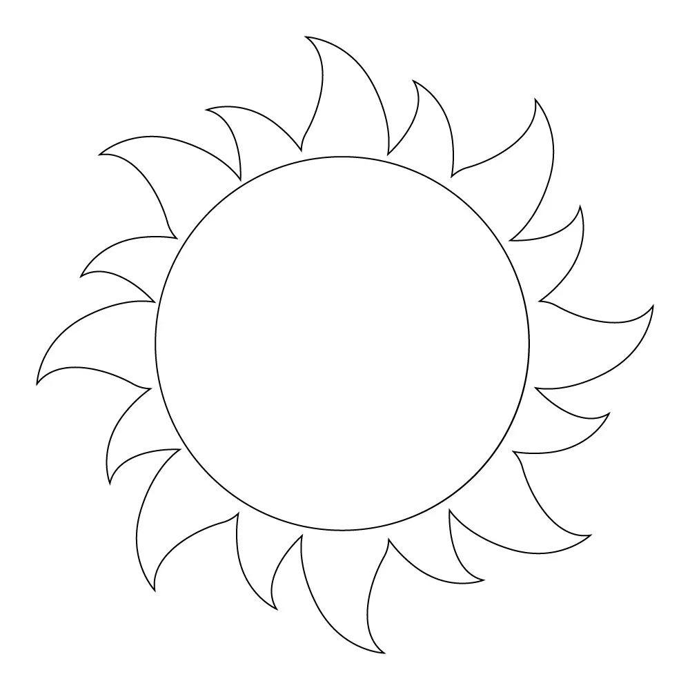 How to Draw A Sun Step by Step Step  10