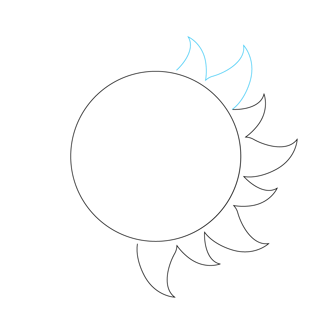 How to Draw A Sun Step by Step Step  5