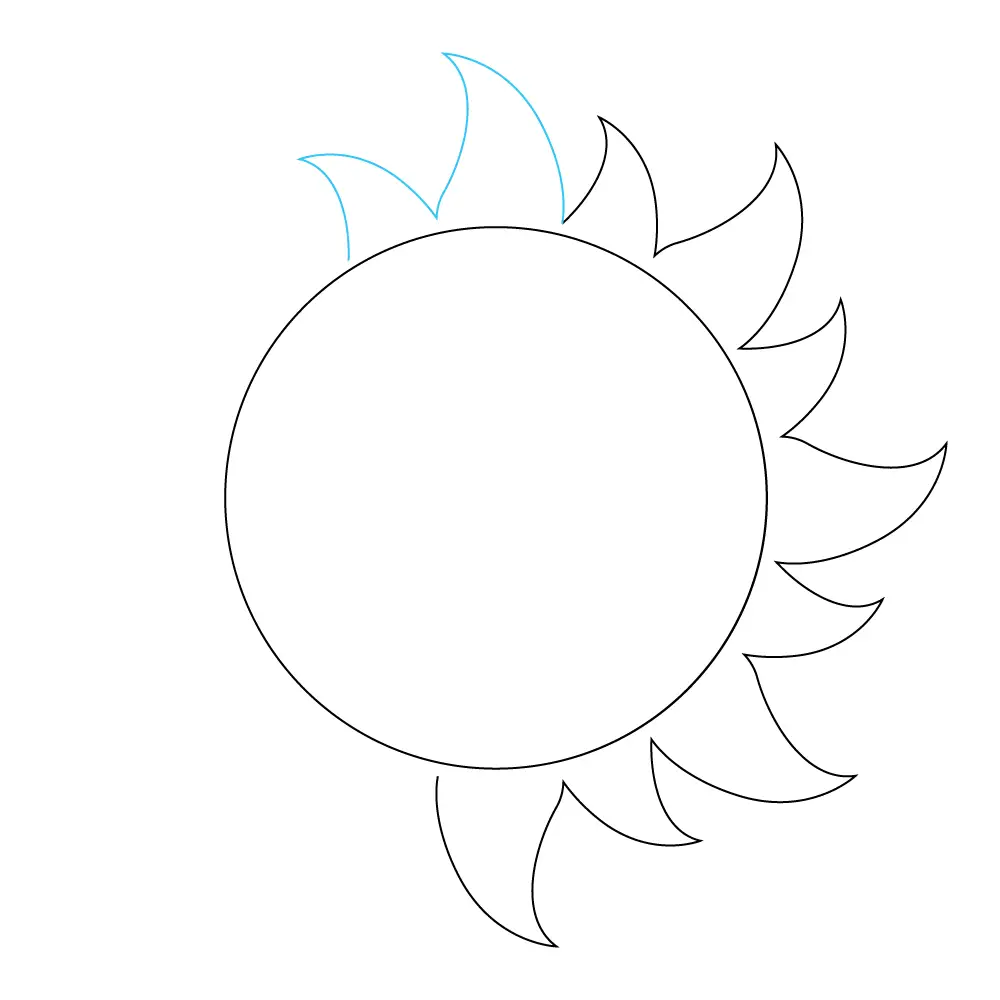 How to Draw A Sun Step by Step Step  6