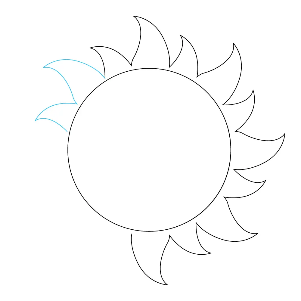 How to Draw A Sun Step by Step Step  7