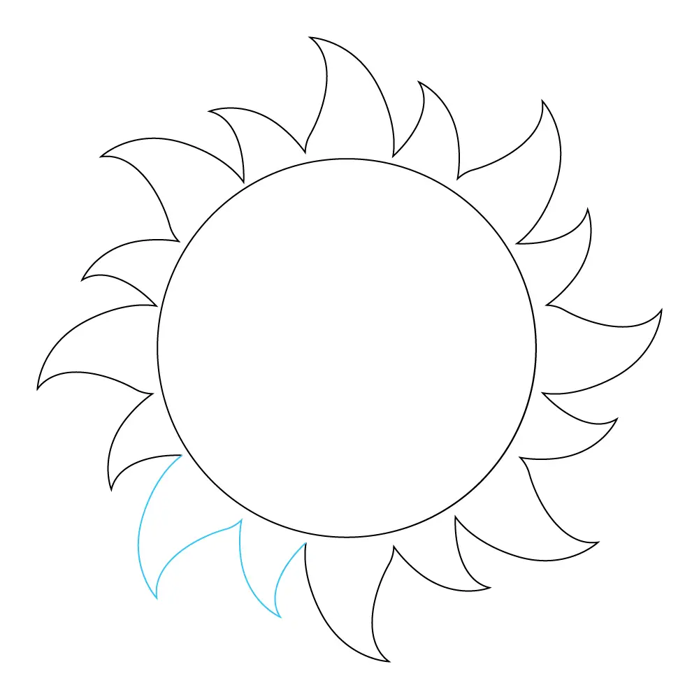 How to Draw A Sun Step by Step Step  9