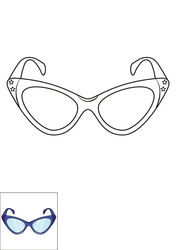 How to Draw A Sunglasses Step by Step Printable Color