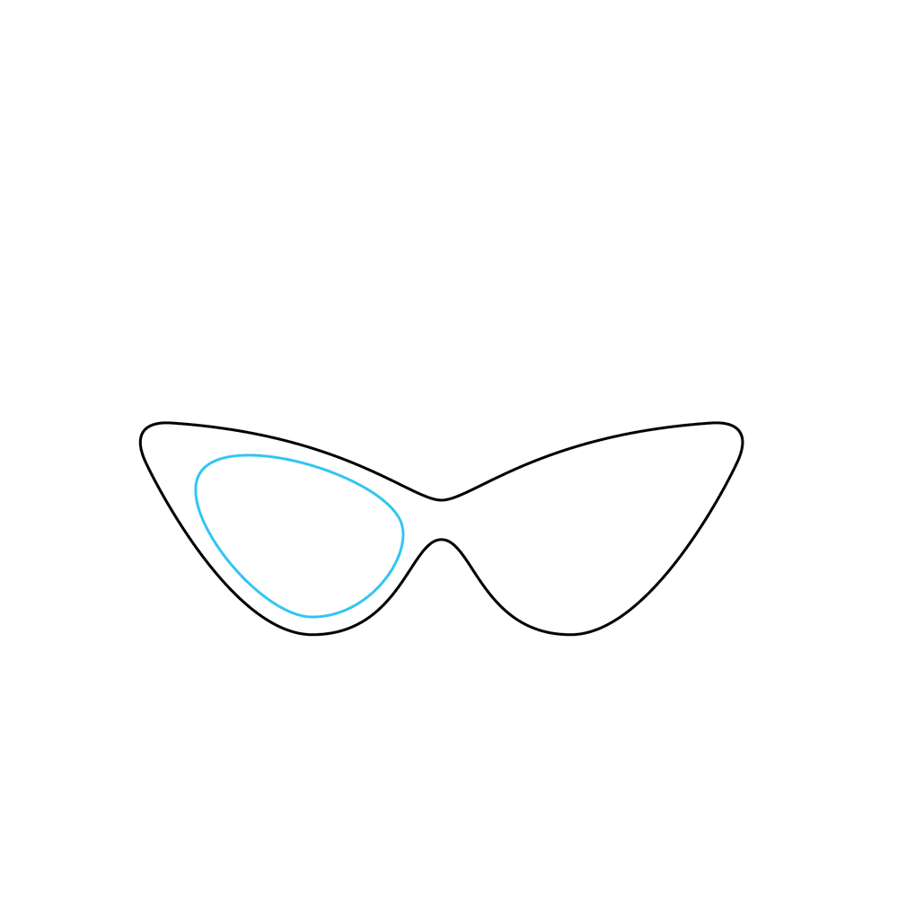 How to Draw A Sunglasses Step by Step Step  2